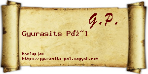 Gyurasits Pál névjegykártya